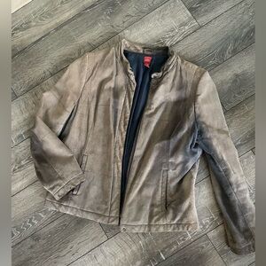 🩶 vintage 90s VALERIE STEVENS gray leather jacket
